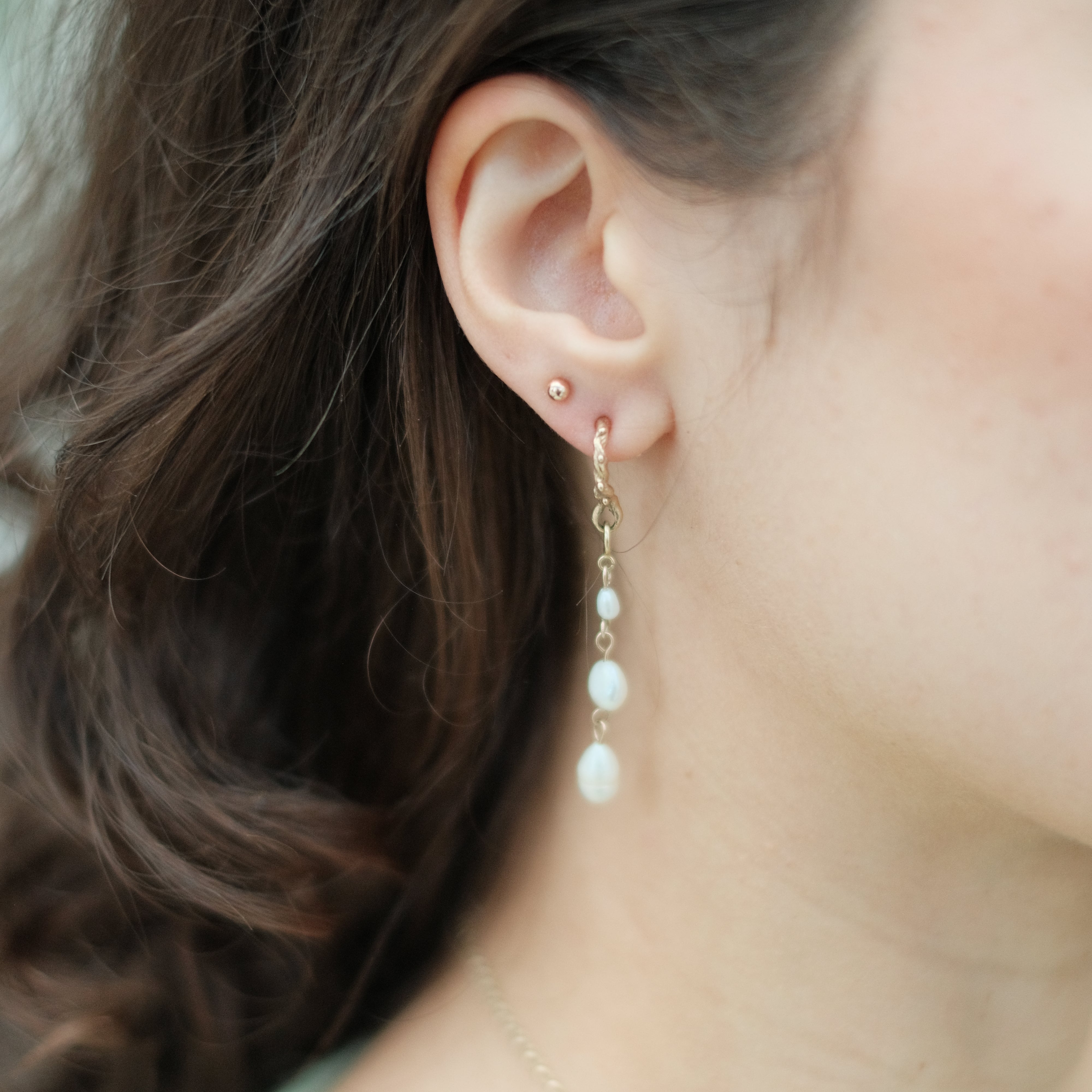 THE EVERMORE EARRINGS — Interchangeable Pearl Drops (9ct Gold)