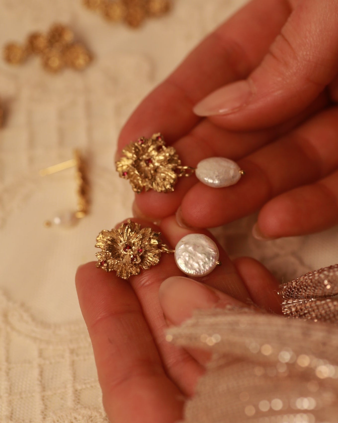 The Rosaria Clematis Earrings