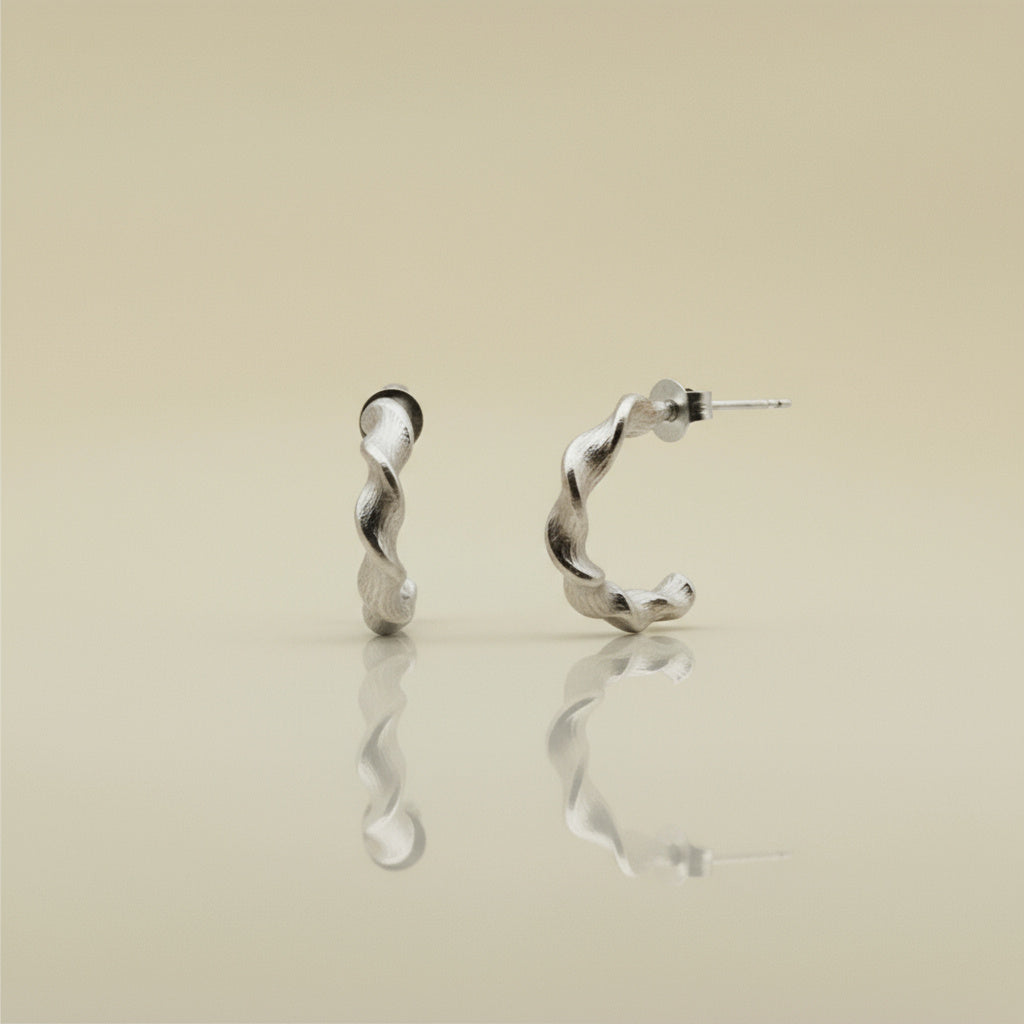 THE TWISTED BEESWAX HOOPS — Sterling Silver