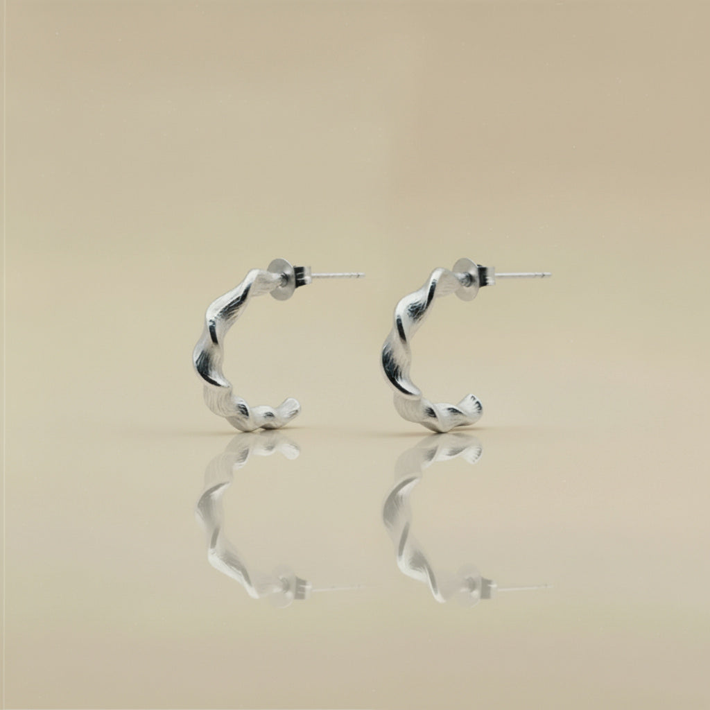 THE TWISTED BEESWAX HOOPS — Sterling Silver