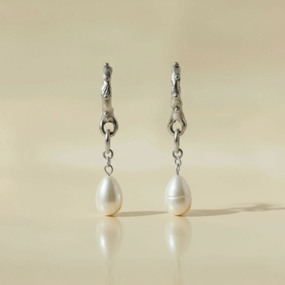 THE EVERMORE EARRINGS — Interchangeable Pearl Drops (Sterling Silver)