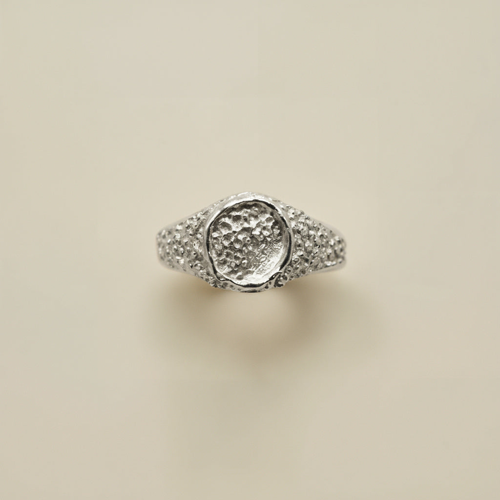 THE THALORA SIGNET — Floral Signet (Sterling Silver)