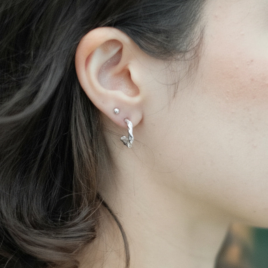 THE TWISTED BEESWAX HOOPS — Sterling Silver