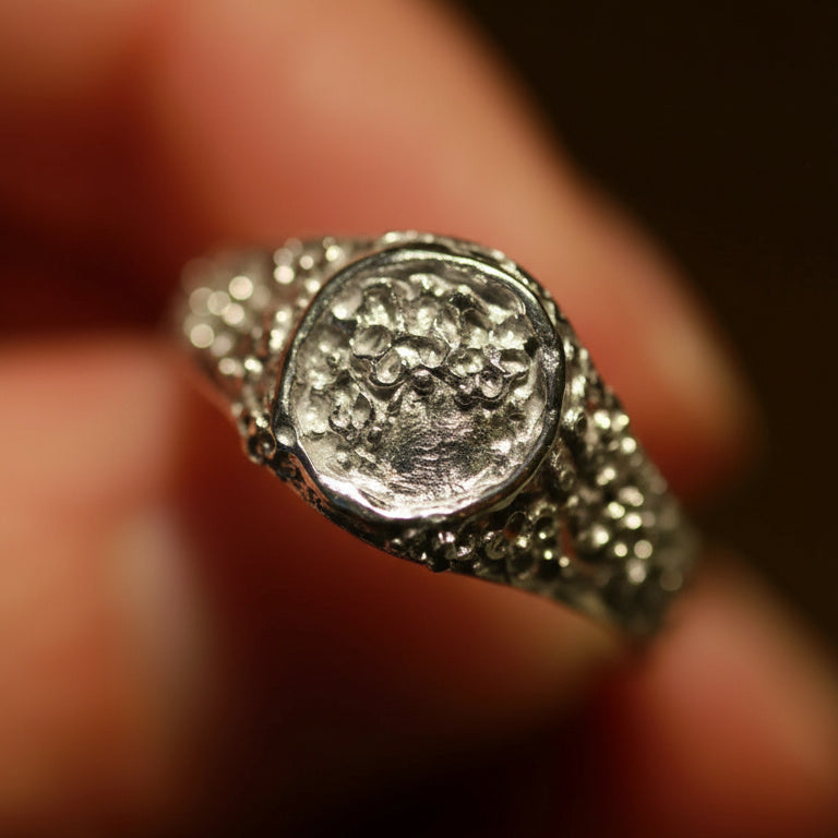 THE THALORA SIGNET — Floral Signet (Sterling Silver)