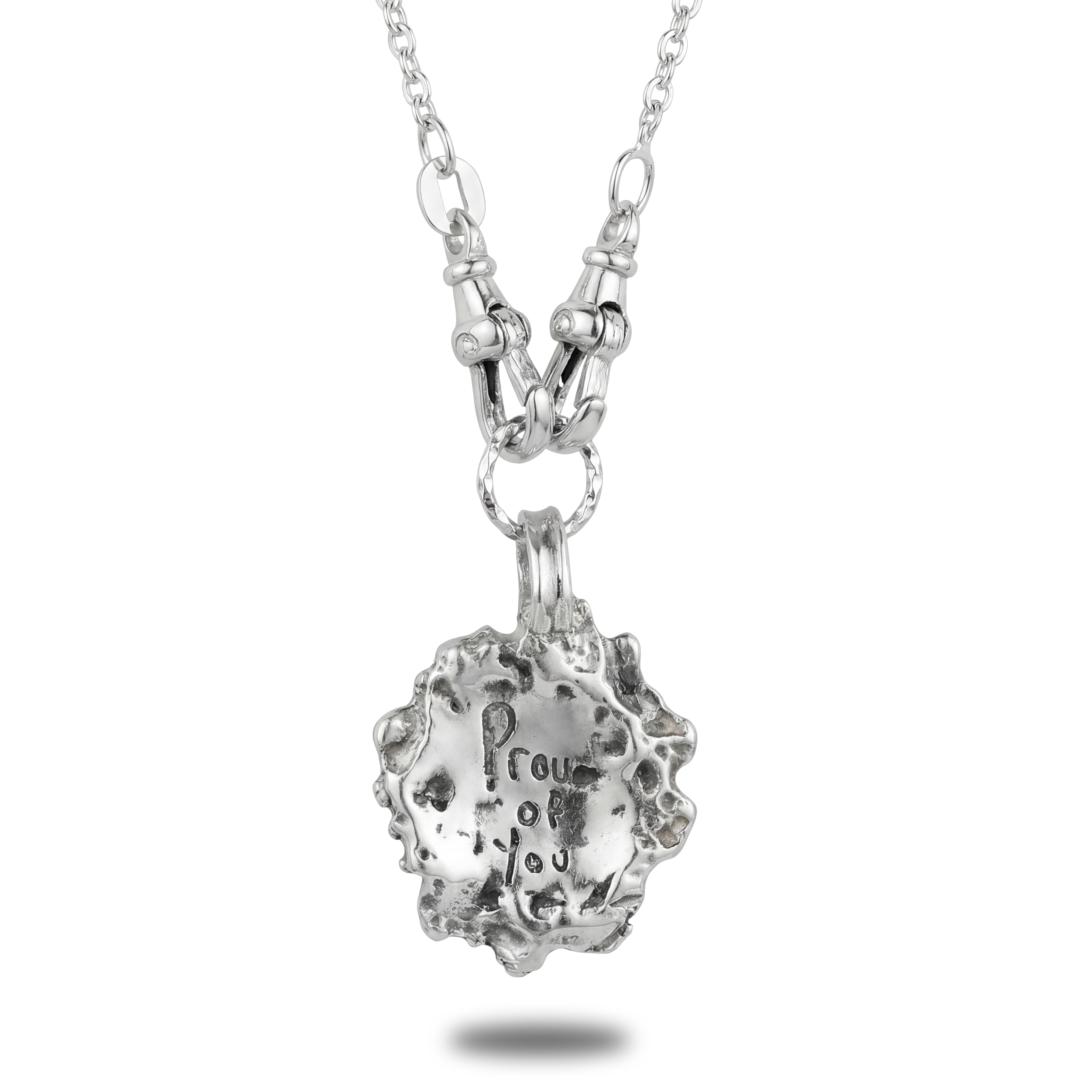 Clematis Necklace - Engravable Floral Pendant in Sterling Silver