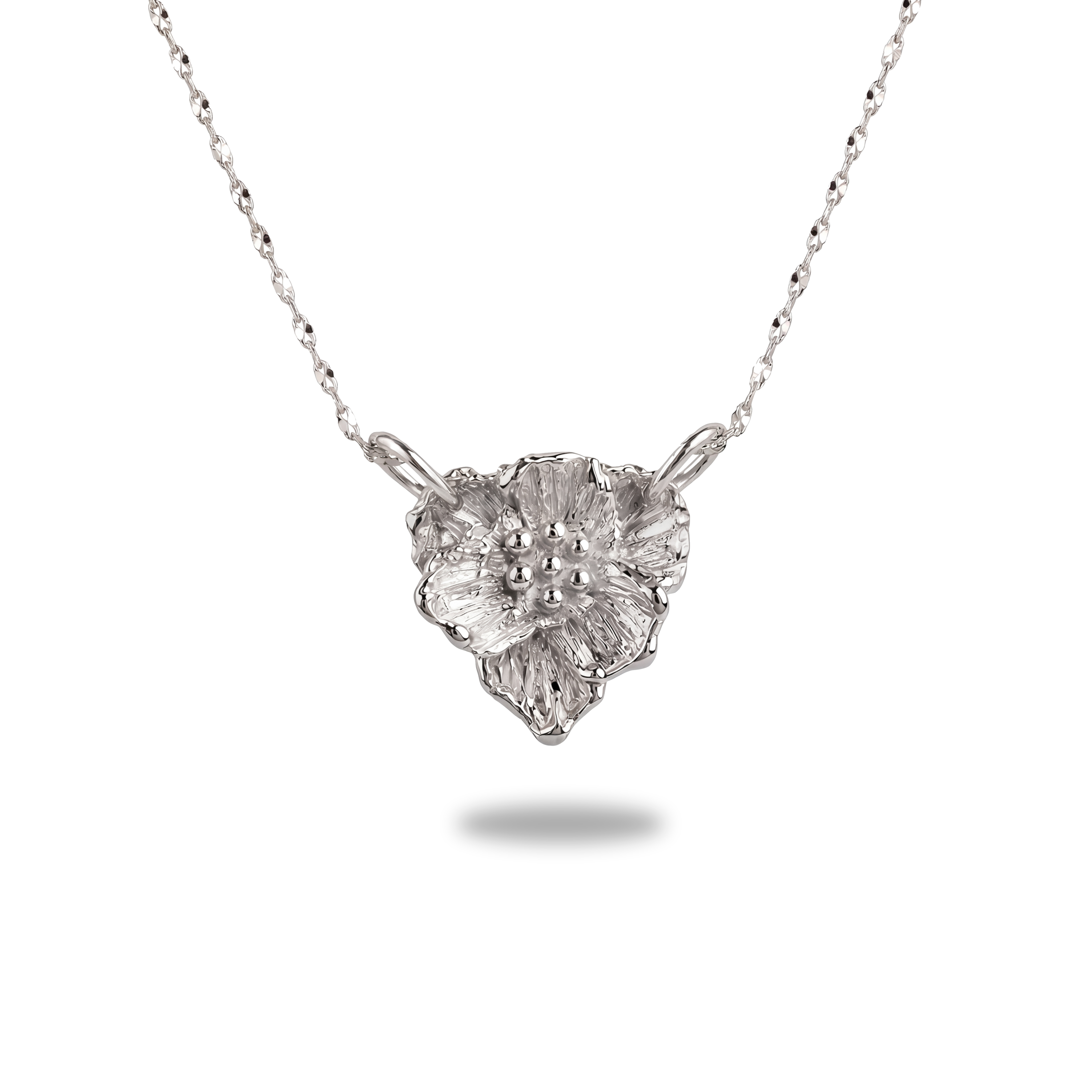 Anthemis Drop Necklace – Delicate Floral Pendant Necklace in Sterling Silver & Gold Vermeil (Copy)