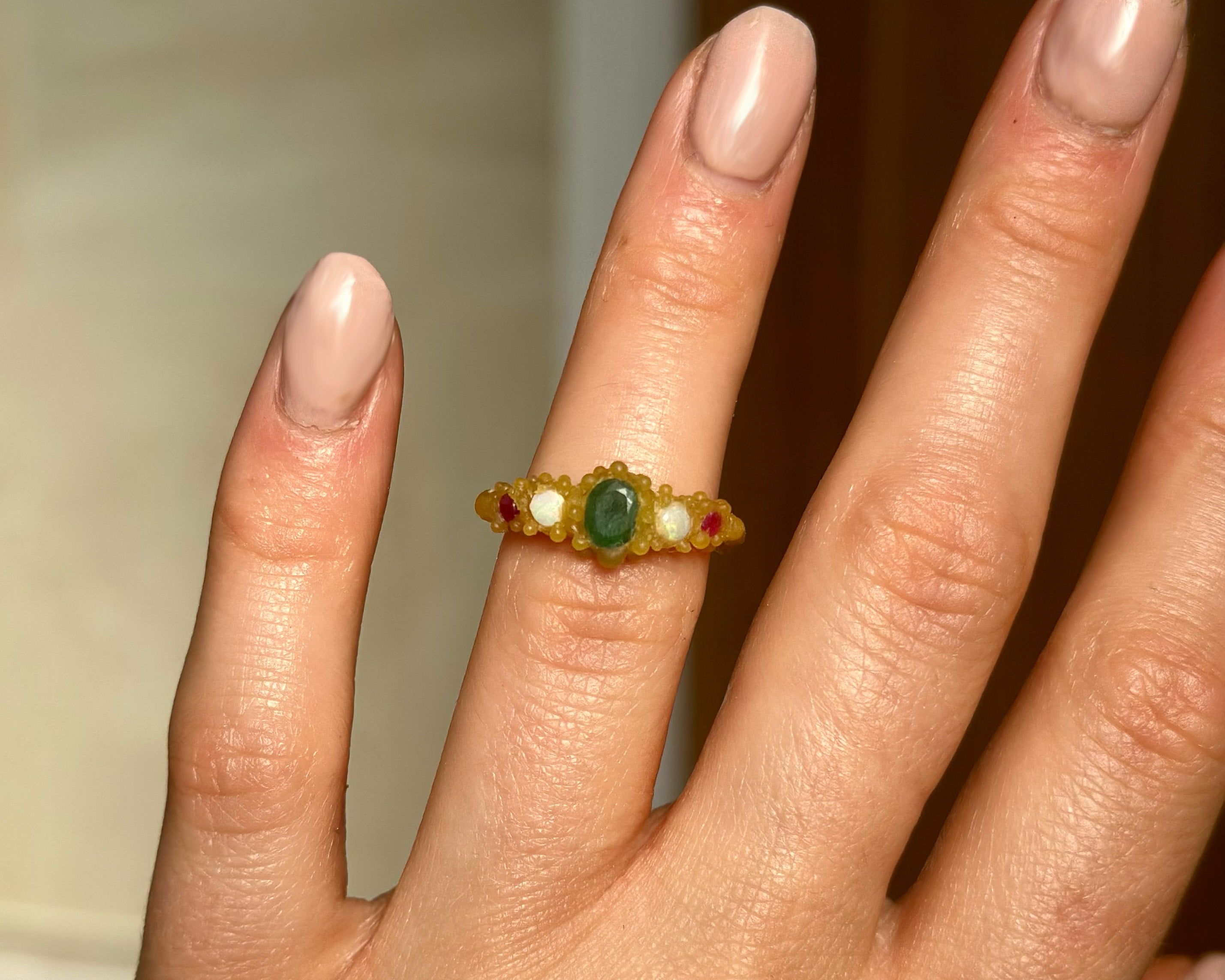 14 Karat yellow gold ring limited drop