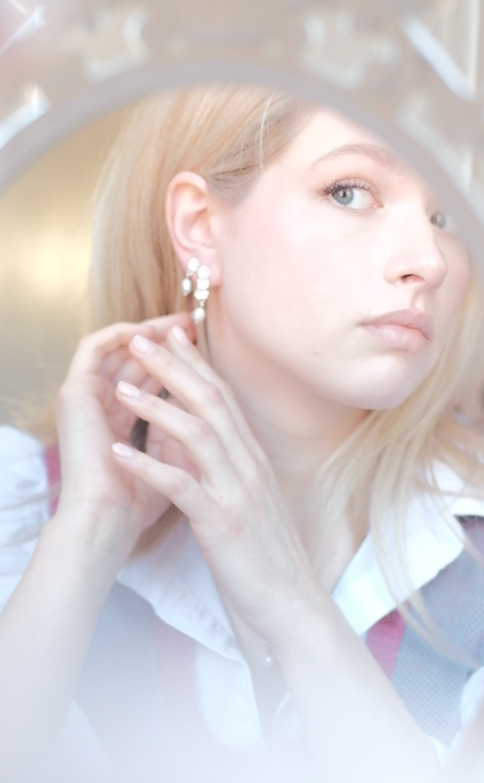 The Forget-me-not trio pearl drop earrings