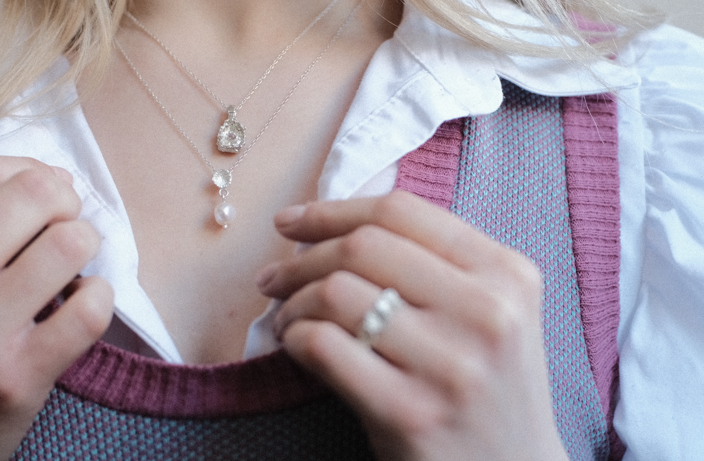 The Forget-me-not Pearl Drop Necklace