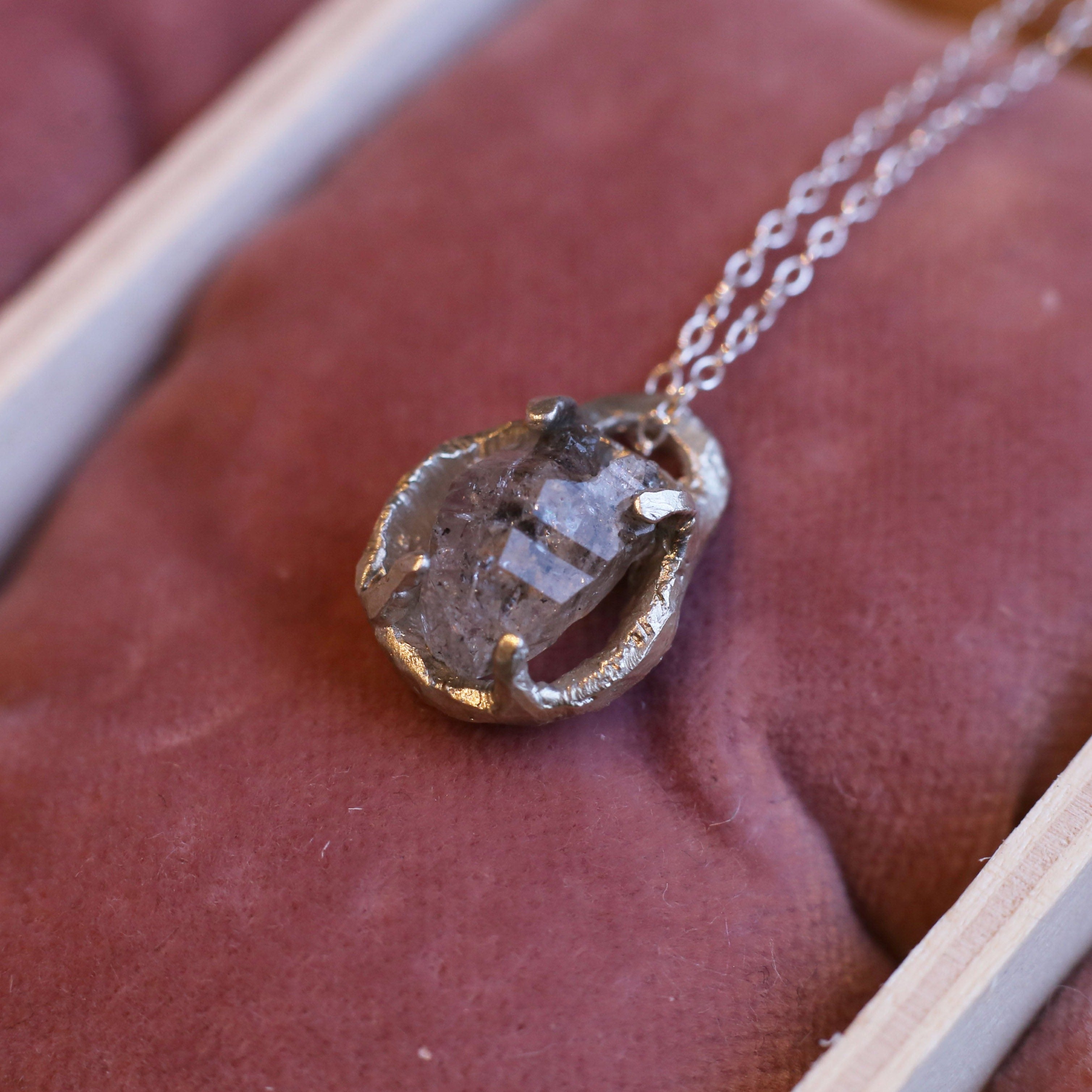 Sterling silver herkimer diamond pendant necklace