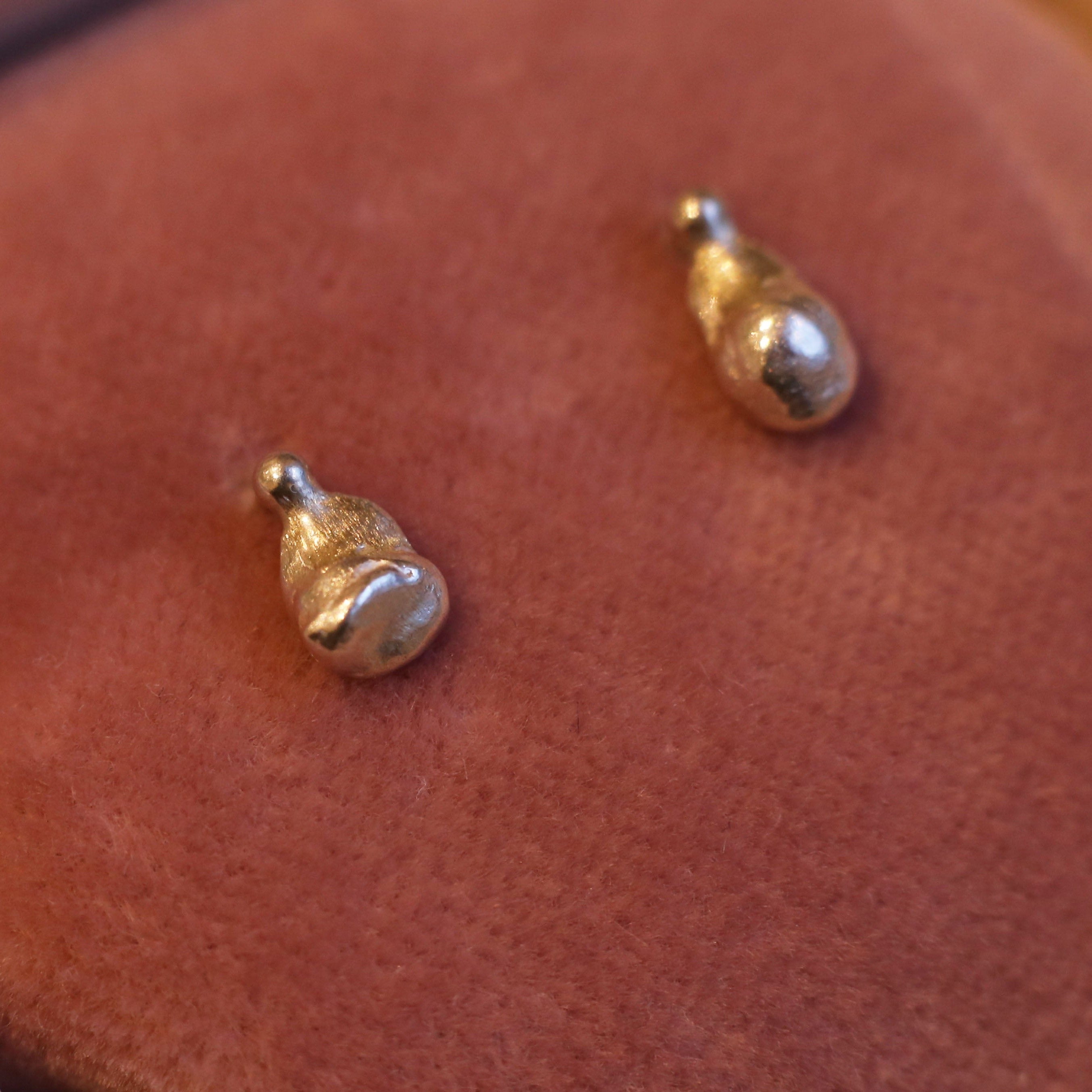 Sterling silver molten drop earrings
