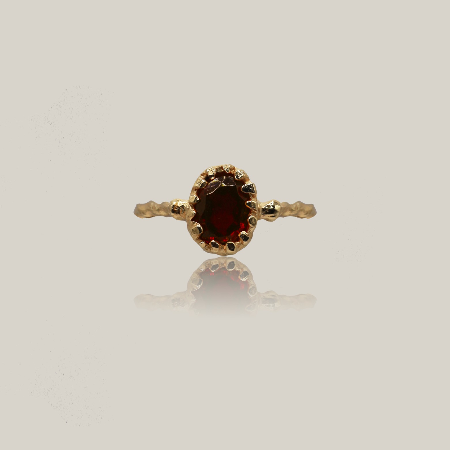The Royal Ember Ring product shot front view gold vermeil
