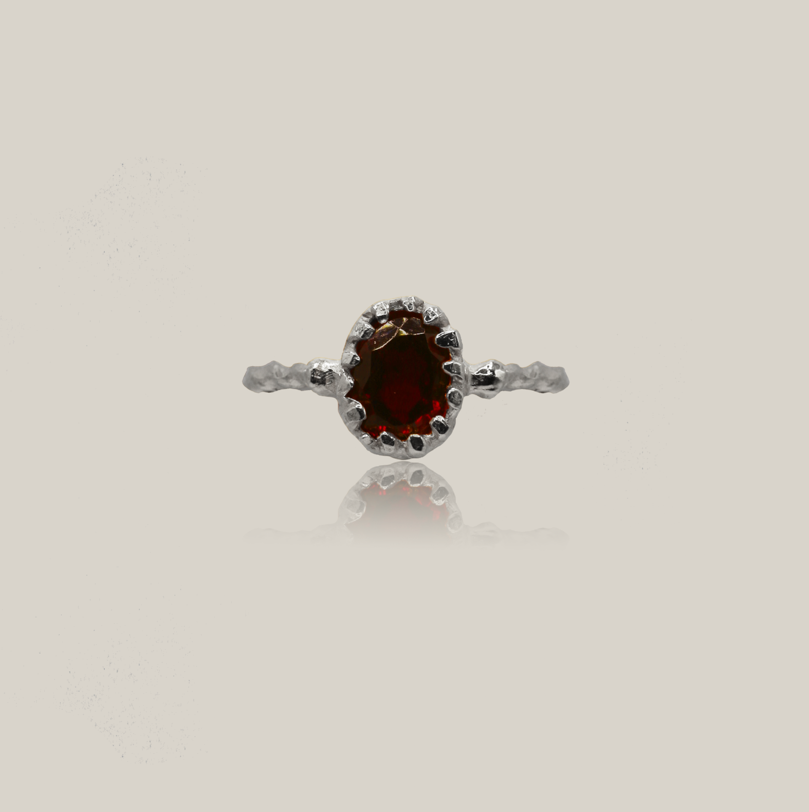 The Royal Ember Ring product shot front view sterling silver