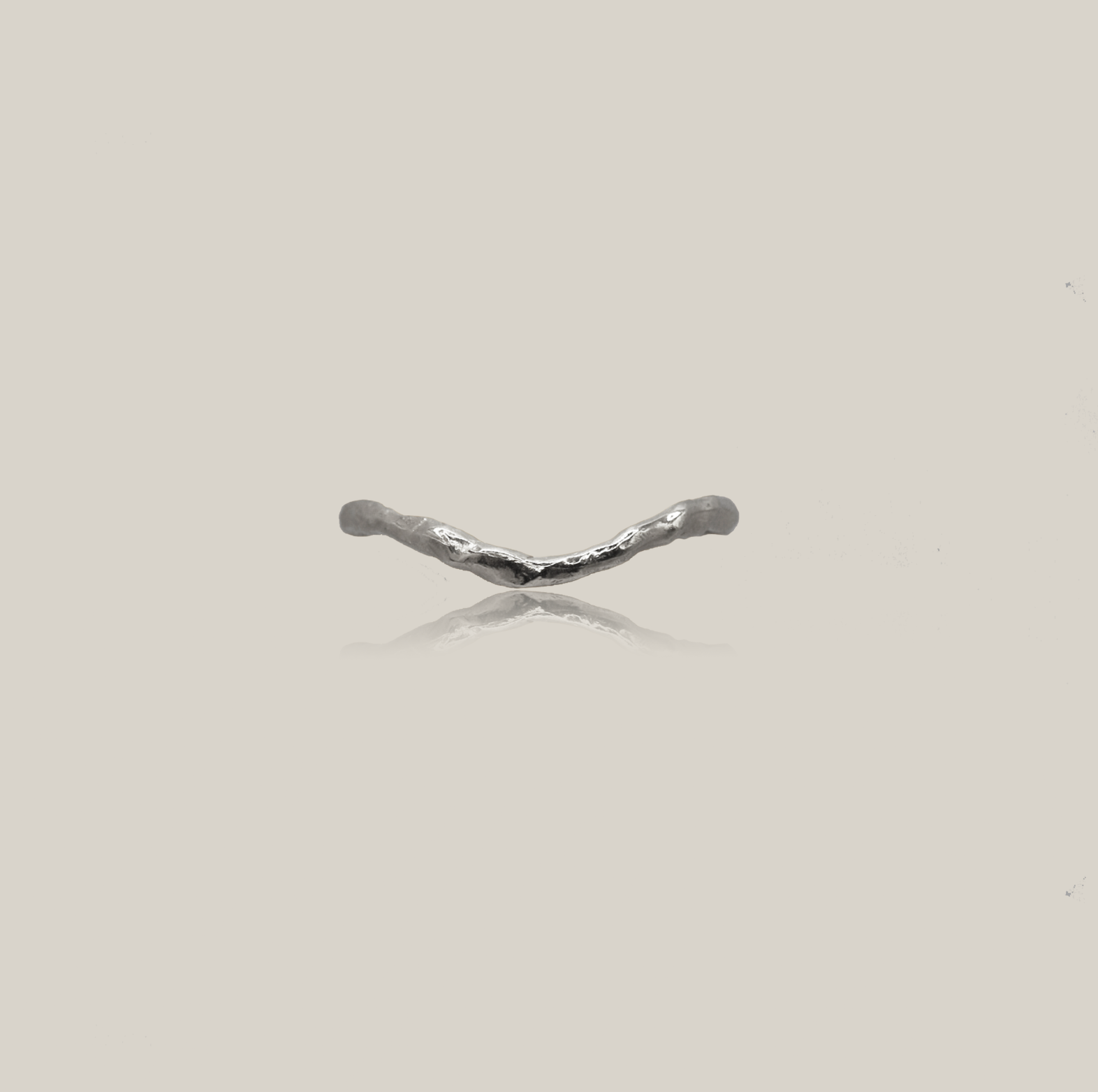 The Twisted Beeswax Wishbone Ring sterling silver product shot