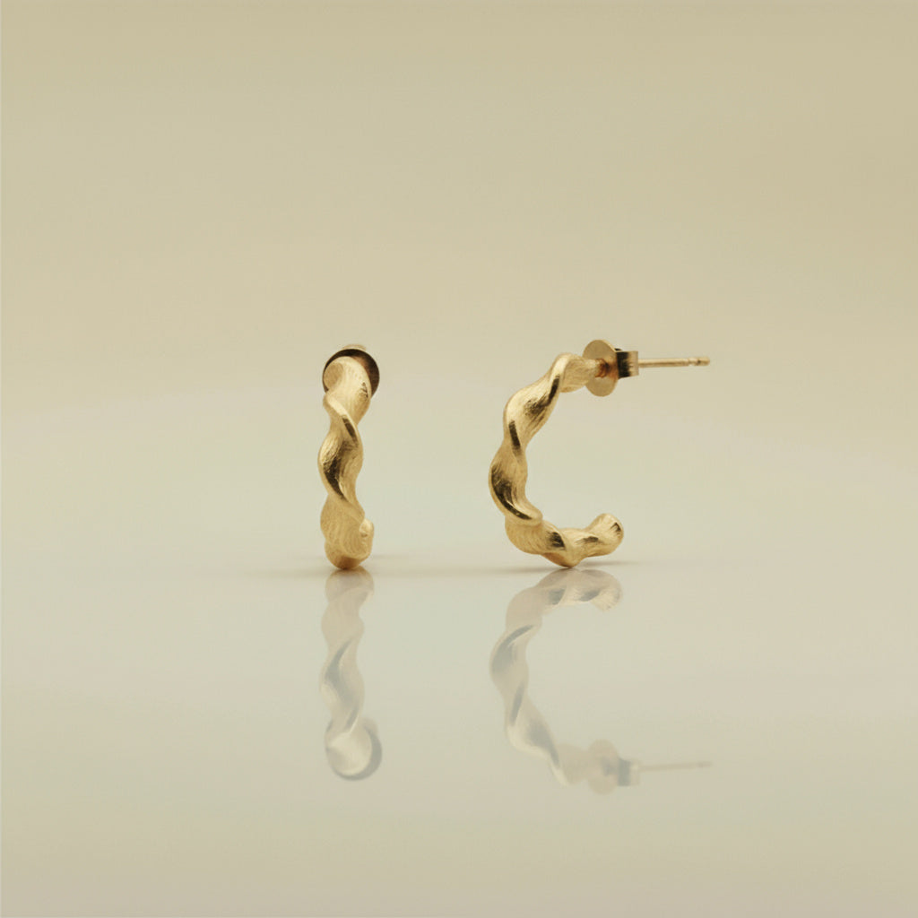 THE TWISTED BEESWAX HOOPS — 9ct Gold