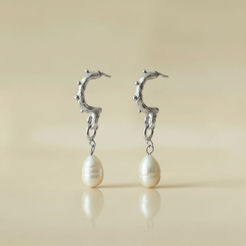 THE EVERMORE EARRINGS — Interchangeable Pearl Drops (Sterling Silver)