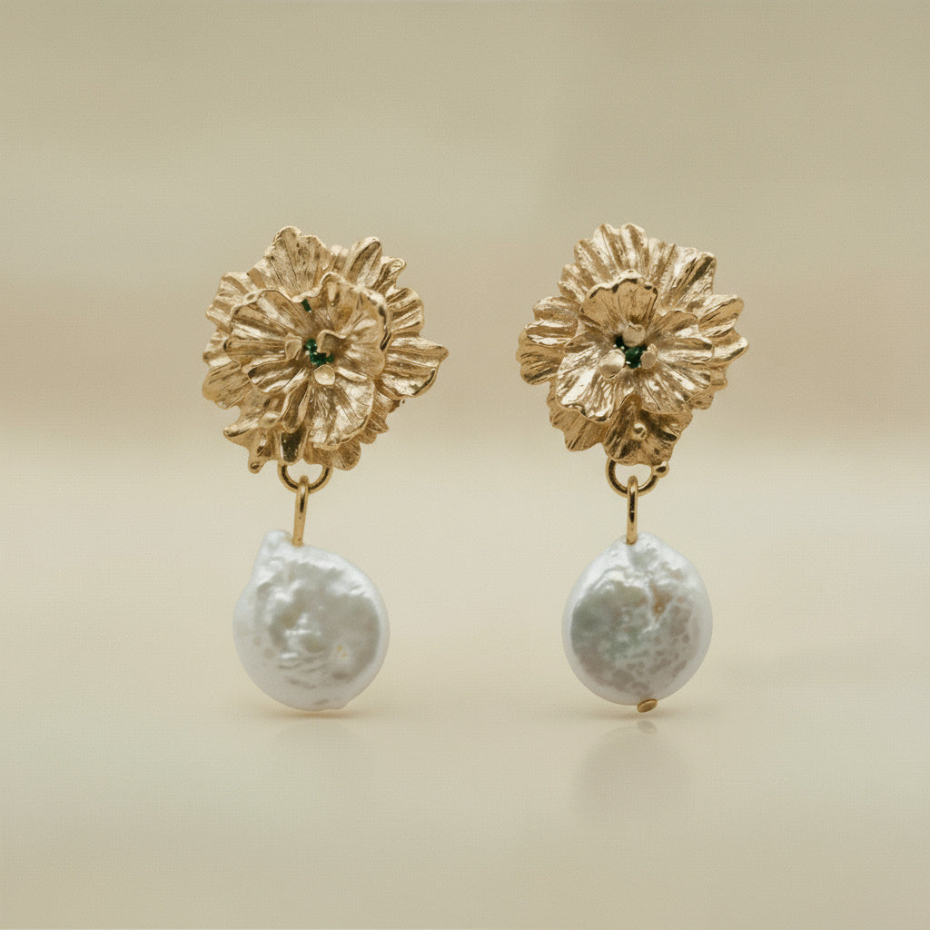 THE CLEMATIS EARRINGS — 9ct Gold