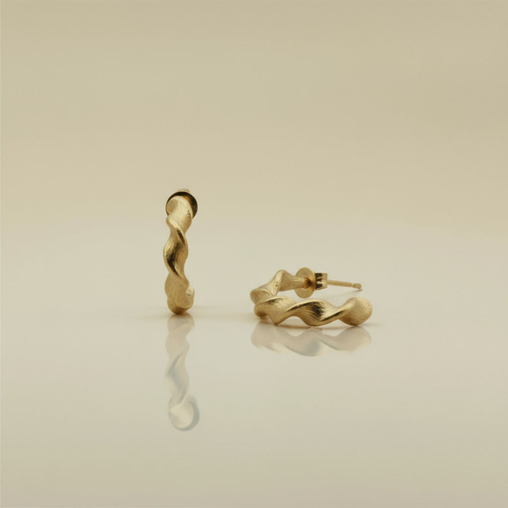 THE TWISTED BEESWAX HOOPS — 9ct Gold