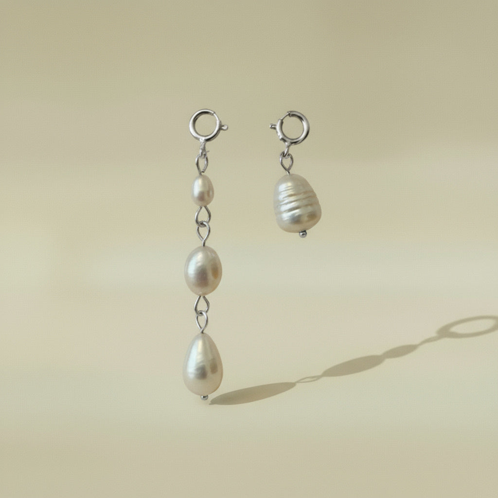 THE EVERMORE EARRINGS — Interchangeable Pearl Drops (Sterling Silver)