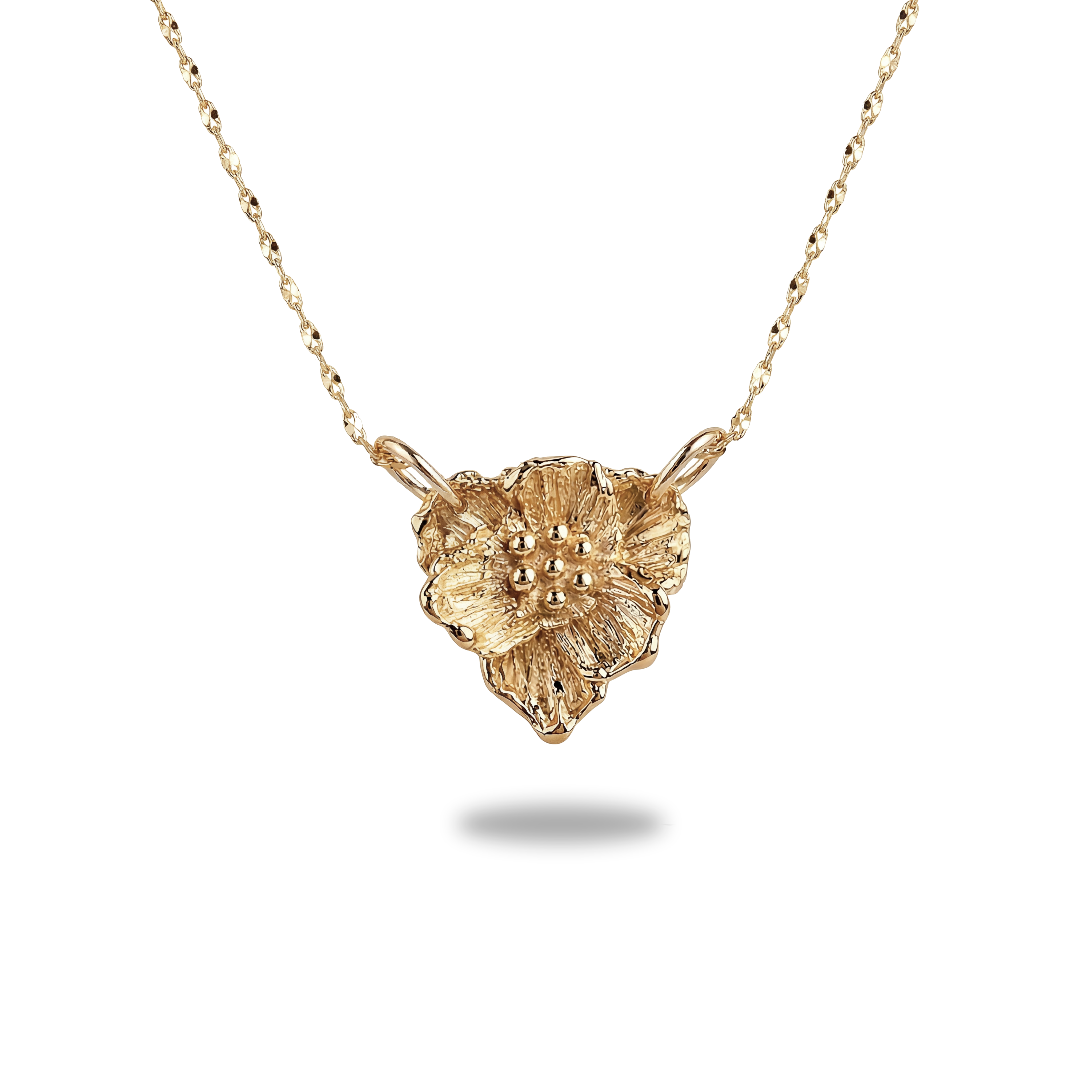 Anthemis Drop Necklace – Delicate Floral Pendant Necklace in Sterling Silver & Gold Vermeil (Copy)