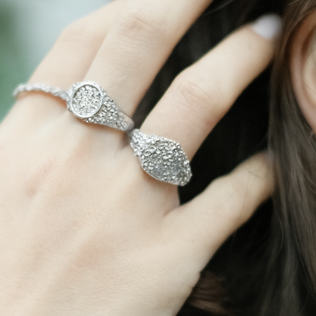 THE AMARA BLOOM RING — Floral Chunky Ring (Sterling Silver)