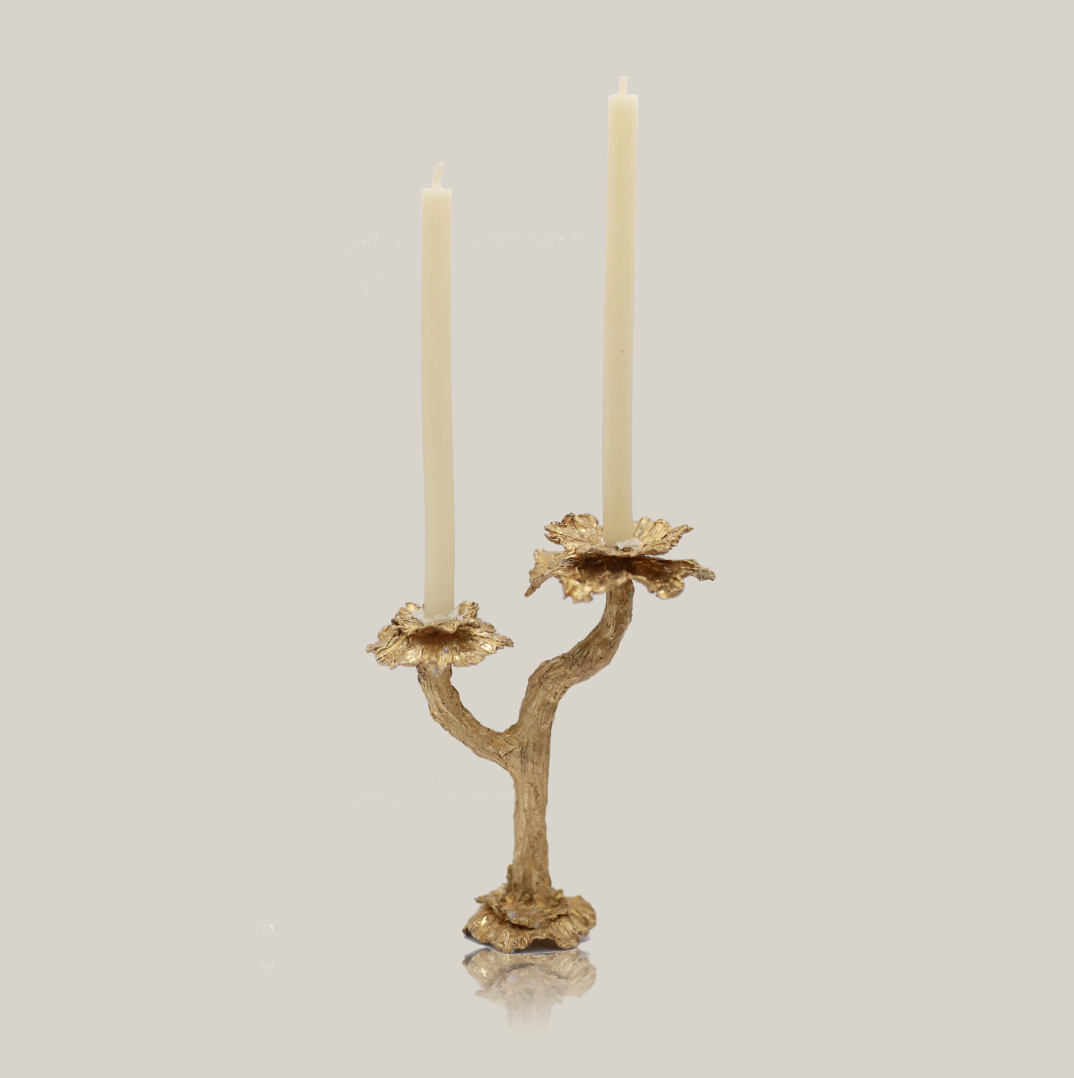 miniature candlestick holder brass product shot