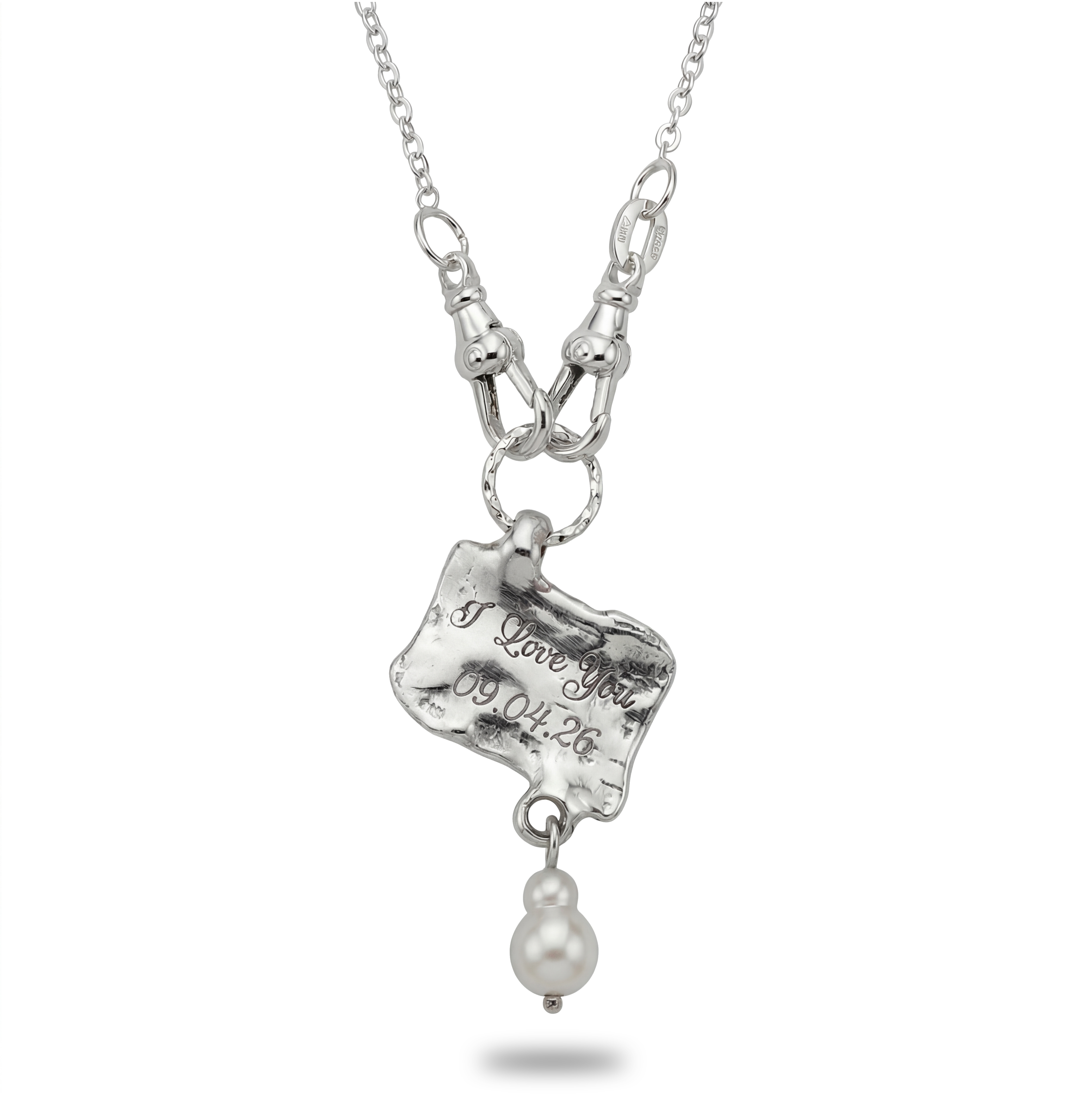 Tablet of Flora Necklace - Engravable Botanical Pendant in Sterling Silver & Gold Vermeil