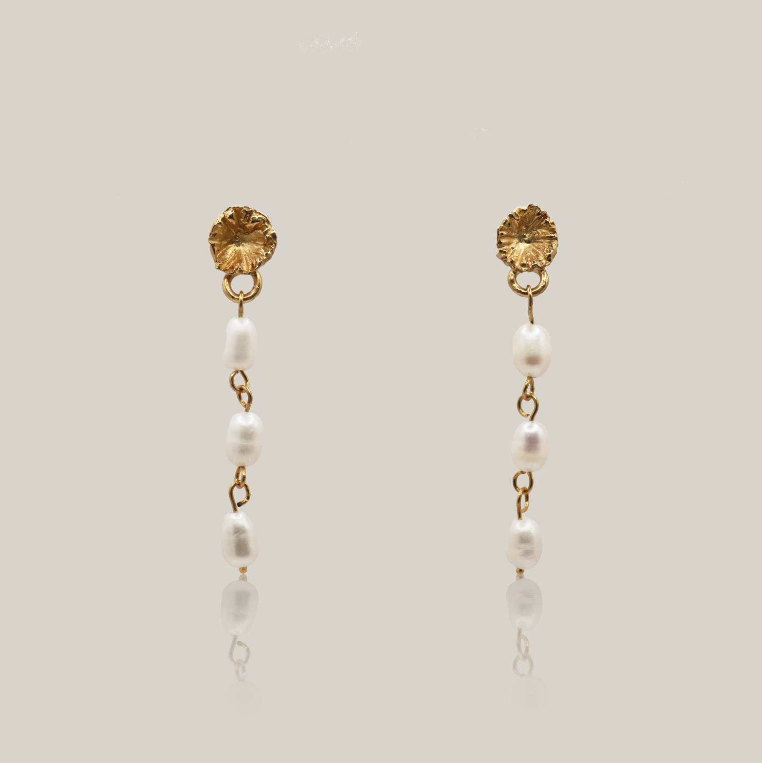 the forget me not dangly earrings gold vermeil product shot