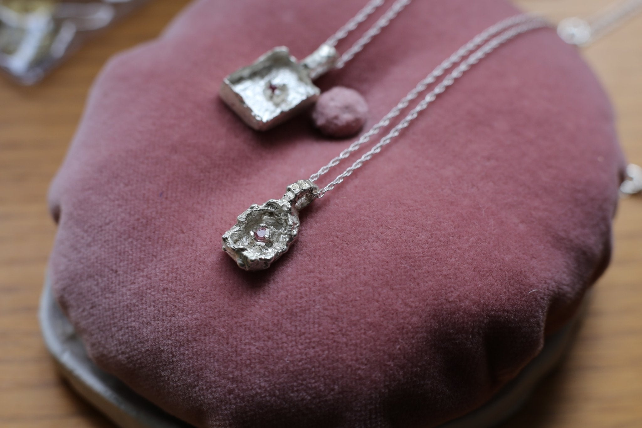 The Silver Quadrata Sunken Tourmaline Amulet - S J Snow Jewellery
